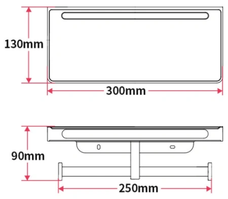 Бумагодержатель двойной с полкой, хром RUSH EDGE ED77143A